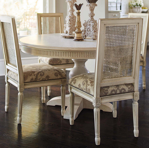 <span class=keywords><strong>Tavolo</strong></span> da Pranzo Rotondo Grande <span class=keywords><strong>Allungabile</strong></span> e Pieghevole in <span class=keywords><strong>Legno</strong></span> Massello Bianco di Lusso Stile Vintage Francese - Product Image 4