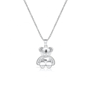 Collar con colgante de oso Vintage de Plata de Ley 925 chapado en oro de 14K, joyería antigua para regalos de uso diario para mujer - Product Image 3