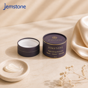 Boîte d'emballage en tube de papier personnalisée pour huile essentielle, sérum de beauté, pot cosmétique cylindrique en carton avec impression de feuille métallique de luxe - Product Image 3