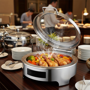 מגש חימום נירוסטה סיטונאי, חימום חשמלי, מגש חימום למסעדות, סט מחמם מזון למלונות, לשימוש בחתונות ובמזנונים - Product Image 2