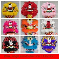Ensemble de vêtements de performance de danse du lion de 6/9 pouces pour enfants comprenant un pantalon jupe et un accessoire de tête Foshan jouet de lion d'éveil de salle de bal en plastique