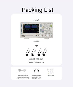 Rigol DS1054Z ออสซิลโลสโคปแบบดิจิตอล50MHz,1G SA/S, 24MPTS, 4CH, รองรับ RS232/UART,I2C,SPI - Product Image 3