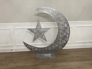 Luna e <span class=keywords><strong>Stella</strong></span> in Legno <span class=keywords><strong>con</strong></span> Luci LED a Batteria, Decorazione Luminosa a Forma di <span class=keywords><strong>Mezzaluna</strong></span> per Ramadan ed Eid - Product Image 5