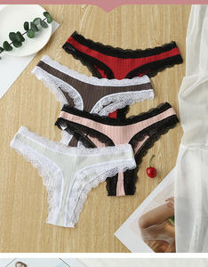 <span class=keywords><strong>Ropa</strong></span> <span class=keywords><strong>interior</strong></span> de algodón 95% para mujer, encaje Sexy, transpirable, sin costuras, de cintura baja, de punto, <span class=keywords><strong>Romance</strong></span> para mujer - Product Image 6