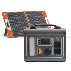 便携式太阳能发电机500瓦电源锂野营110 220伏便携式充电器电站，带交流DC USB Type-C