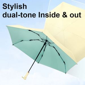 Parapluie de voyage pour femme avec protection UPF50, 258g, 92cm, 6 baleines, revêtement coloré, poignée rétractable et double armature, idéal pour la promotion de marque - Product Image 4