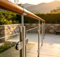 Accessoires de main courante d'escalier réglables en acier inoxydable avec pince à verre sans cadre au design moderne pour usage commercial