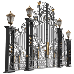 Puertas de valla de hierro forjado superior Puerta de hierro forjado de lujo Villa Suministro directo de fábrica Alta calidad Precio bajo Lanza - Product Image 1