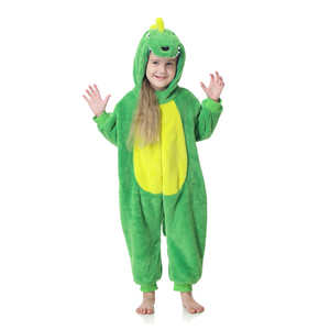 TONWHAR tutina Unisex da dinosauro verde con chiusura a cerniera per bambini <span class=keywords><strong>pigiama</strong></span> con cappuccio un pezzo comodo <span class=keywords><strong>pigiama</strong></span> da notte per bambini - Product Image 4