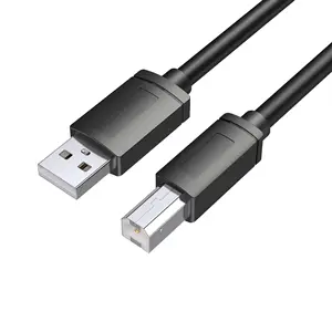 Kabel cetak USB 2.0A /B kustom pabrik kualitas tinggi kabel Data Printer tembaga bebas oksigen kabel USB hitam