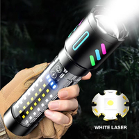 Portable IP67 Étanche Zoomable Lampe De Poche De Poche Banque D'alimentation D'urgence 5Modes USB Torche Rechargeable Avec Voyants D'avertissement