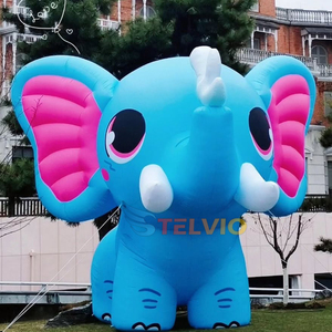 Гигантский рекламный надувной дизайн, огромный мультфильм животных, модель на заказ, милый Надувной розовый слон для украшения - Product Image 5