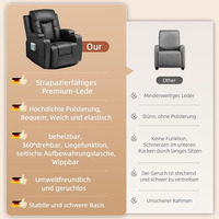 Canapé fonctionnel personnalisé pour salon, fauteuil inclinable électrique en cuir extensible avec fonction pivotante et bascule