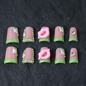 Venta al por mayor 10 piezas Premium Hello Kitty pato forma de pico <span class=keywords><strong>uñas</strong></span> <span class=keywords><strong>postizas</strong></span> hechas a mano acrílico prensa en las <span class=keywords><strong>uñas</strong></span> - Product Image 3