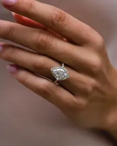 होला अंगूठी 3ct फैंसी कट नाशपाती Moissanite अंगूठी वी. एस. जीएच डी हीरे Engagementrings