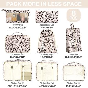 Sacs de rangement de <span class=keywords><strong>voyage</strong></span> grande capacité, cubes de rangement imperméables pour bagages, sacs de rangement pour linge, logo personnalisé, <span class=keywords><strong>Corée</strong></span>, lot de 8 sacs organisateurs de <span class=keywords><strong>voyage</strong></span> - Product Image 3