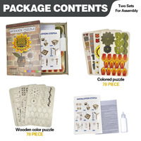 Puzzle Kayu Bunga 3D & Kit Kerajinan Edukatif DIY Mawar Buatan - Mainan Perakitan Dekorasi Rumah Buatan Tangan dan Set Kerajinan