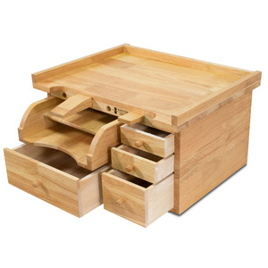 Banco de Trabajo Compacto Durston Mini, 100% Madera Maciza, Estación de Trabajo para Joyeros, 4 Cajones, Reposabrazos Extraíble, Soporte para Herramientas Removible - Product Image 1