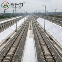 Géotextile non tissé en filament de polyester WSL pour le renforcement des talus routiers et la séparation des sols, drainage ferroviaire, fibres longues