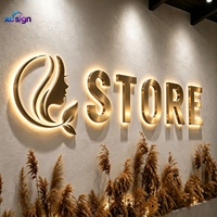 Transformateur AC étanche IP65, enseigne rétroéclairée en acier inoxydable 3D LED personnalisée, hôtels commerciaux, bars, bâtiments, bureaux, télécommande
