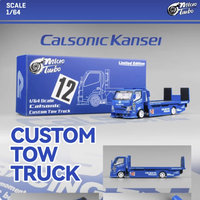 Modelo de Coche de Juguete de Aleación de Aluminio Fundido a Presión Personalizado, Remolque de Transporte de Plataforma Completa Modificado MT 1:64 Super Silhouette, para Regalo