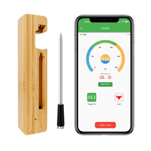 Lonnmeter ABS+Bambus Kabelloses Fleischthermometer Grill-Thermometer Intelligentes Bluetooth-Lebensmittelthermometer - Product Image 2