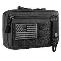 Pochette tactique MOLLE en nylon personnalisée, 3 compartiments, sac banane découpé au laser, organisateur modulaire horizontal