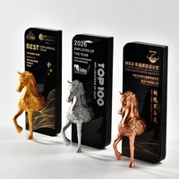 Nouveau style de trophée en cristal, trophée de cheval pour les tournois sportifs |   Récompense annuelle d'entreprise |   Gravure personnalisée |   Cadeaux d'entreprise WDY-0517