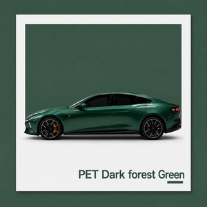Vinilo de alto brillo para envoltura de vehículos, verde bosque oscuro, PET, con tecnología de liberación de aire y autoregeneración, película para envoltura completa de automóviles, película que cambia de color. - Product Image 1