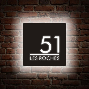 Bán buôn tùy chỉnh giá tốt nhất 3D cắt laser nhà số LED thắp sáng dấu hiệu mảng bám xe ngoài trời hiệu ứng ánh sáng màu đỏ thiết kế tên khách sạn - Product Image 2