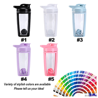 Bouteille shaker de protéines 500 ml avec logo personnalisé, sans BPA, avec boule mélangeuse, pour entraînement et sport, en promotion