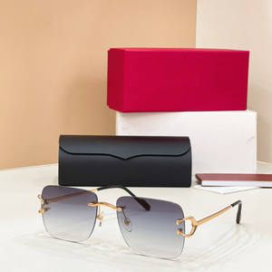 Luxury Square chrome heart glasses Fashion Gradient Lens Sunglasses uv400 protection sunglasses men Designer <b>Eyewear</b> Sunglasses - Product Image 1