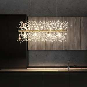 Candelabro de diente de león de cristal nórdico, iluminación de cocina, Isla, comedor, luz colgante - Product Image 3