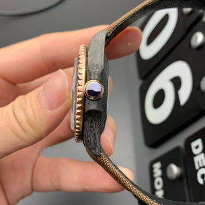 Montre mécanique analogique de luxe V3 avec boîtier en fibre de carbone ultra-léger, résistante à l'eau, fonction répétiteur, phase de lune, cadran de 42 mm, bracelet en cuir - Product Image 2