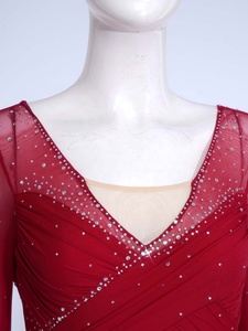 Justaucorps de danse de salon pour femmes, en strass, pour la gymnastique, le patinage artistique, les spectacles sur scène - Product Image 3
