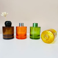 Bouteille en verre cylindrique vide de 110 ml pour diffuseur à bâtonnets, récipient d'arôme multicolore en verre pour parfum d'intérieur et aromathérapie