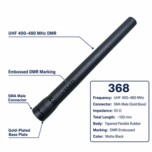 Antena flexible vertical de goma UHF 368 DMR de 400-480MHz para walkie-talkie, IP67, compatible con Baofeng, Kenwood, <span class=keywords><strong>Retevis</strong></span> - Product Image 6