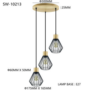 <strong>Cage</strong> Pendant Lamp Modern Nordic Home Indoor Living Room Chandelier Pendant <strong>Light</strong> for Country Home Office - Product Image 3