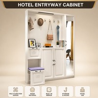 Mueble de Almacenamiento de Madera Personalizado, Ultrafino de 17 cm, Banco Moderno para Zapatos, Perchero para Recibidor, Separador Estrecho para Sala de Estar