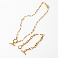 Bracelet chaîne cubaine tendance en acier inoxydable plaqué or et argent, bijou géométrique à maillons en T, idéal pour un cadeau
