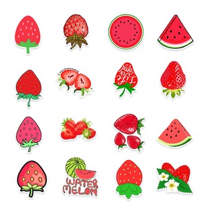 50 Paquetes de Lindas Pegatinas Adhesivas de Papel Impermeable con Dibujos Animados de Sandía, Fresa y Otros Diseños - Product Image 6