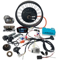 Kit de conversion de vélo électrique QS205 Fat Tire 20''x4.0 72V5000W avec moteur de moyeu Fardriver ND72680, écran couleur DKD et faisceau de câblage