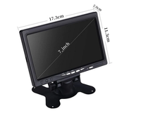 Moniteur de caméra de recul HAOXING 7 pouces HD couleur TFT LCD multi-positions avec vision nocturne, capteur CCD, 12-24V, garantie 1 an, 5W