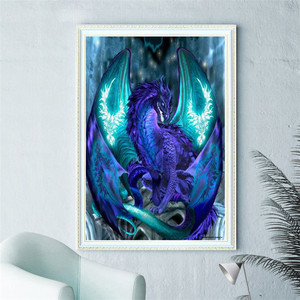 Pintura de diamante sin marco, dragón morado, novedad - Product Image 4
