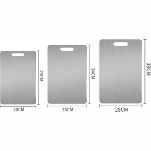 Planches à découper en acier inoxydable de qualité alimentaire, planche à découper double face en titane pour la viande, les fruits et les légumes - Product Image 2