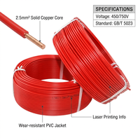 BV Kupfer-Elektrokabel 2,5mm/1,5mm/10mm PVC-Isoliert 750V IP40 für Bauzwecke 100m Rollen