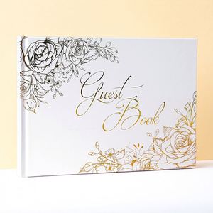 2025 -2026 Gold-Stamped Linen Wedding Notebook Guest & Birthday Party Message Book Stickers Beauty Gifts Wholesale - Product Image 3