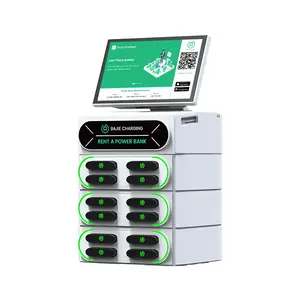 12 Slots integriert stapelbar Aktion Power Bank Vermietungsstation Mobiltelefonfreigabe Powerbank Verkaufsautomat Kiosk Schnellladegeräte