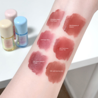 Gloss à lèvres rose imperméable longue tenue mignon en gros, mini tubes de gloss à lèvres avec boîte et logo, rouge à lèvres liquide mat
