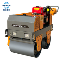 Rouleau compresseur manuel de 600 mm, mini-rouleau vibratoire à double tambour, machine de construction pour le compactage de l'asphalte, du béton et du sol